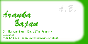 aranka bajan business card